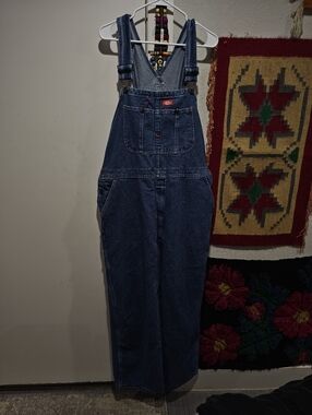 Vintage Dickies indigo denim overalls. 38x30